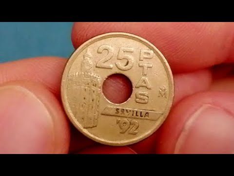 Moneda 25 pesetas 1992 colección España Torre Oro Sevilla